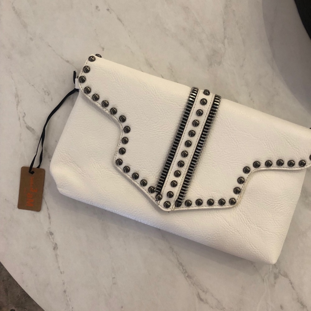 White studded clutch